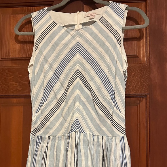 Esprit Blue and White Linen Striped Dress Esprit Blue and White Linen Striped Dress